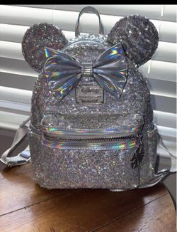 Loungefly x LA Style Rush LASR Disney Minnie Holographic Sequin Mini Backpack