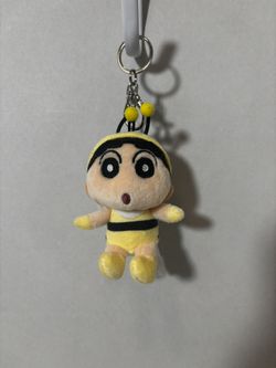 Crayon Shin-chan Honey Bee Hachi Costume Plush Keychain Brand New