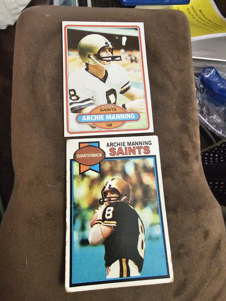 2 Vintage Cards Archie Manning