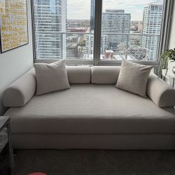 White Sofa/ Couch + Bed