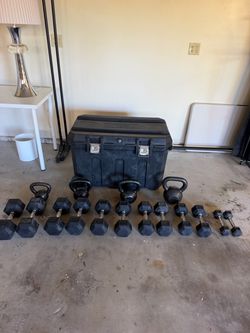 COMPLETE SET DUMBBELLS + KETTLEBELLS