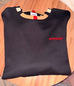 Burberry Black Sweatshirt with Icon Stripe Collar