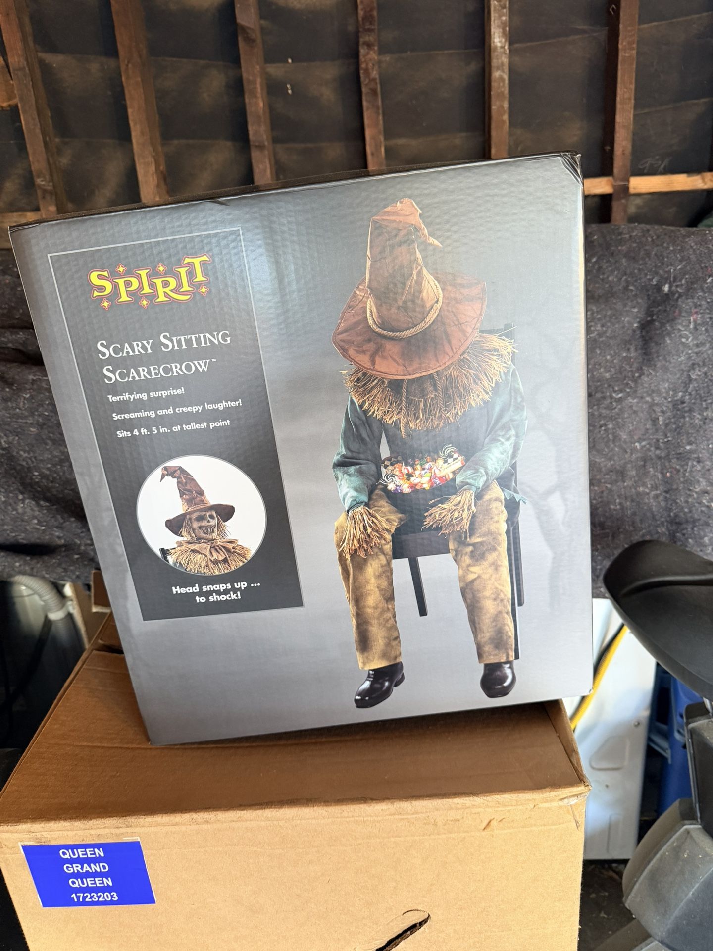 Scary Sitting Scarecrow Candy bowl Halloween