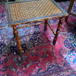 Gorgeous Vintage Burnt Bamboo End Table