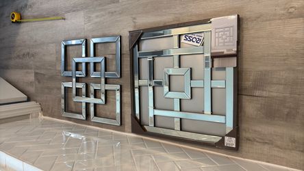 Mirrored Geometric Wall Art Decor