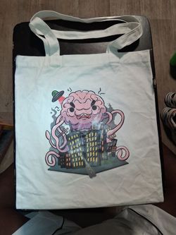 Plushie Dreadfuls Migraine Rabbit Canvas Tote Bag White