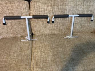 Hanging bike racks. Two bike capacity with foam padding to protect the bikes.
