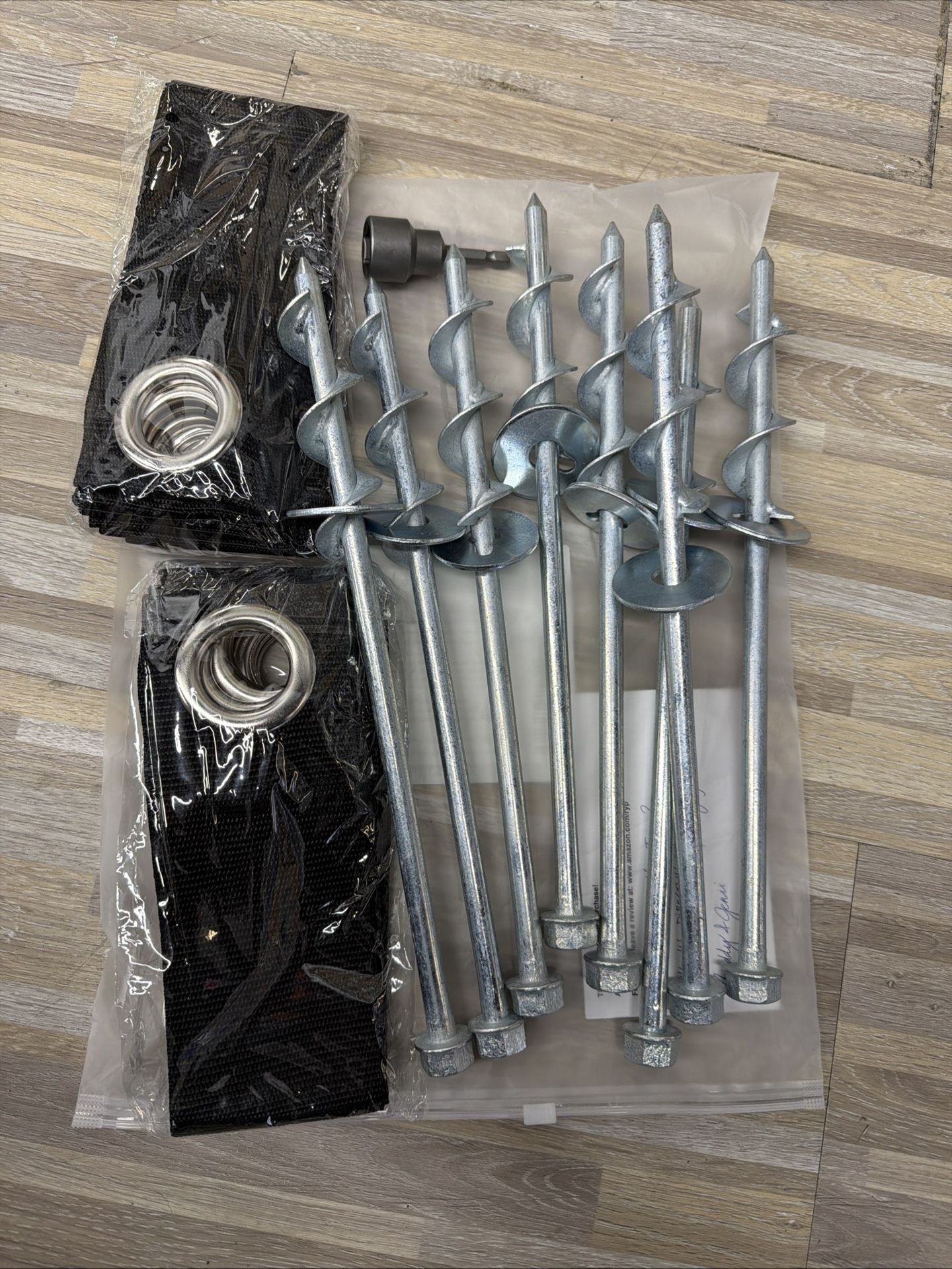 8 Trampoline 12” Anchors/Screws/Stakes Heavy Duty W/ 8 Straps
