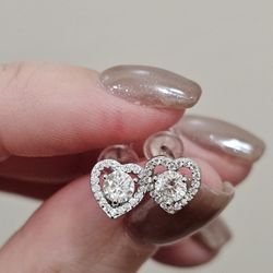 Solid 925 Sterling Silver Moissanite Earrings 