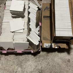 Glazed Wall Tile .  White And Blue 