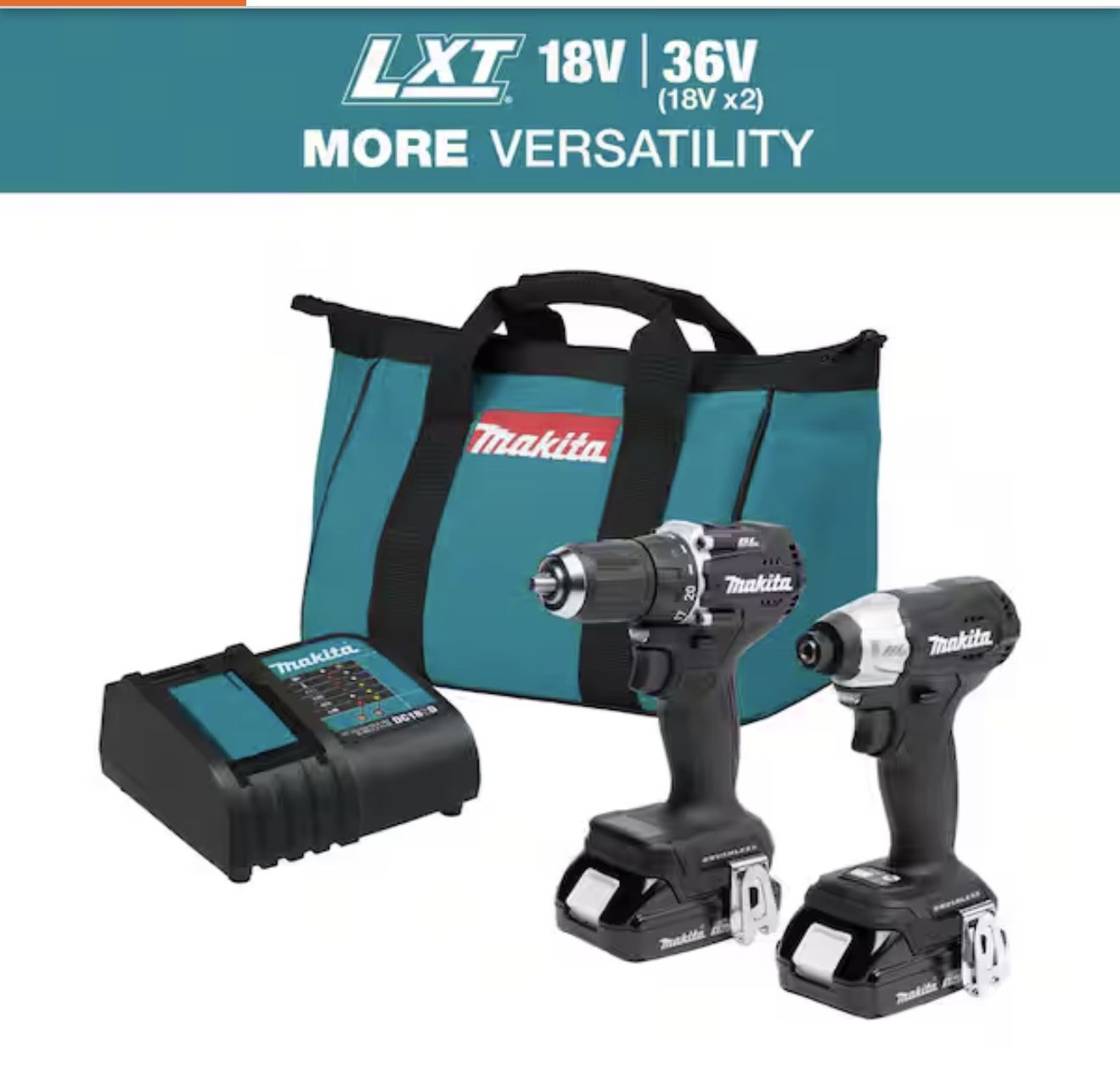 Makita 18V LXT Sub-Compact Lithium-Ion Brushless Cordless 2-piece Combo Kit (Driver-Drill/Impact Driver) 1.5Ah