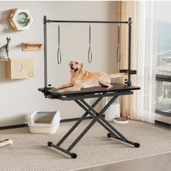 ROOMTEC 47 Inch Dog Grooming Table,Adjustable Height Pet Grooming Table,with Tool Organizer, Anti Slip Tabletop,Easy to Move