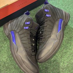 JORDAN 12 DARK BLACK CONCORD SIZE 9.5