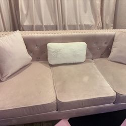 Pink Sofa Velvet Couch 