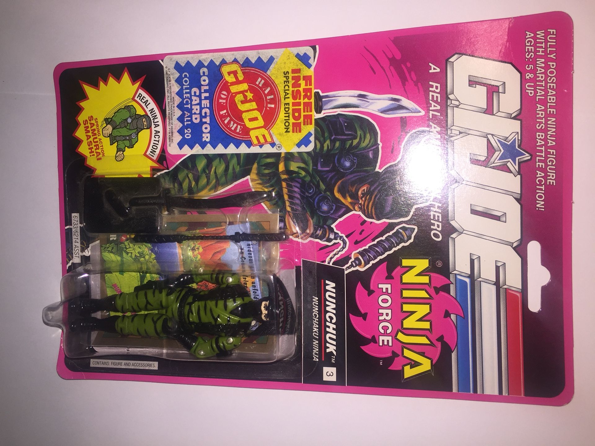 Gi Joe Action Figure Nunchuck 1992 mint on card.
