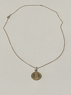 14” gold chain and pendant solid 14k gold