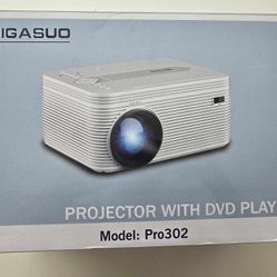 BIGASUO 5G WiFi Bluetooth Projector with DVD Player (Model: Pro302)