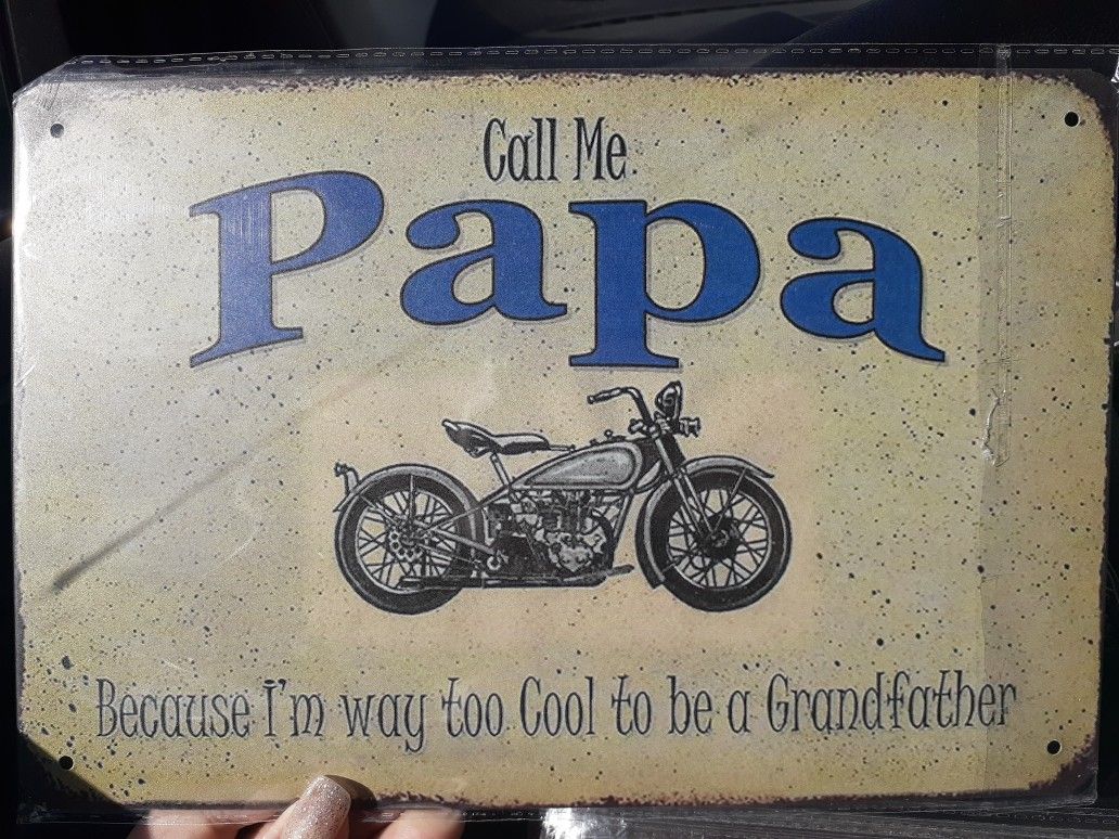 Call me papa tin sign