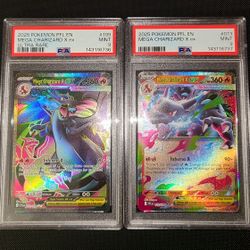 2025 POKEMON PHANTASMAL FLAMES #013 & #109 MEGA CHARIZARD X EX PSA 9s SEQUENTIAL