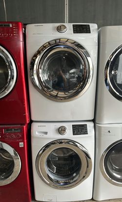 White Samsung Front Load Set with Steam