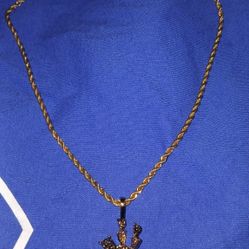 14k Gold Chain And Medallion Necklace 