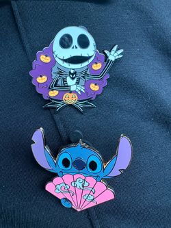 Disney Enamel Pins Jack Skellington and Stitch