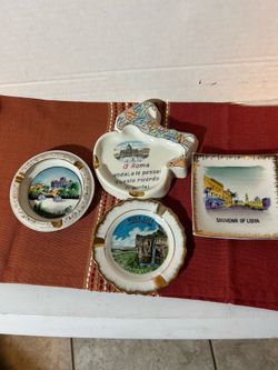 4 Vintage Ceramic Souvenir Ashtrays-ALL-$40 CASH