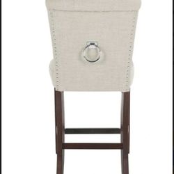 SAFAVIEH 29.5-inch Taylor Bar Stool - Light Grey / Espresso (Set of 2) ( Brand New)