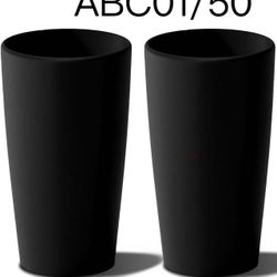 Set of 2 Round Tall Planters 22 Inch, Large Planter for Indoor Outdoor Plants, Modern Flower Pot Containers Large Decorative Tree Planter, Black 