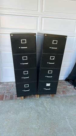 Pair Of Holga 4 Drawer Files Black 18”x52