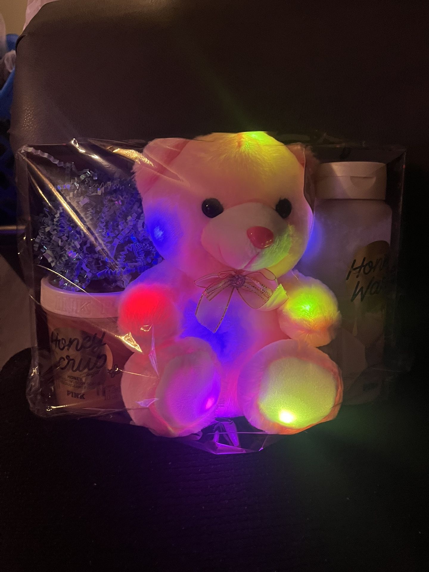 Lit Teddy Bear, Honey Scrub From Pink, Honey Bodywash From Pink
