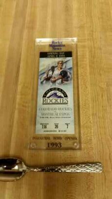 Colorado Rockies inaugural game ticket