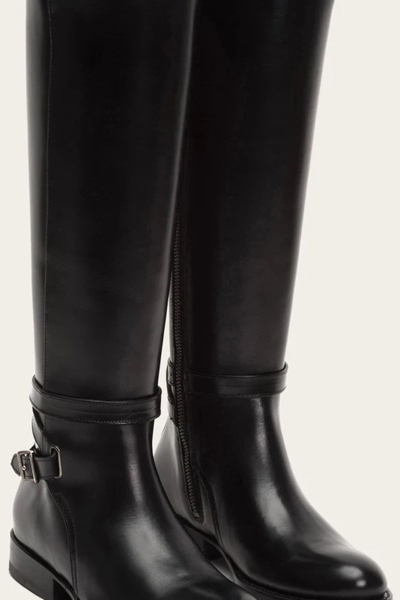 Frye 'Jordan Buckle Strap Knee High Boot' 3476089 Black Leather Size 8.5B