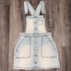 Women’s Size 2 Light Wash Denim Jean Overall Dress