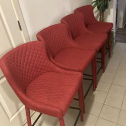 Red Fabric Stools 
