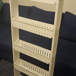 Thin White Shelf On Wheels