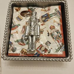 Mariposa Beaded Napkin Holder with Weighted Nutcracker