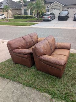 Brown Leather couches