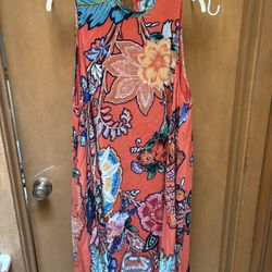 Maeve Orange Floral Dress Size Large