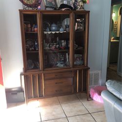 Downsizing: Entertainment Center , Antique Buffet ,Antique Desk  Mid Century modern