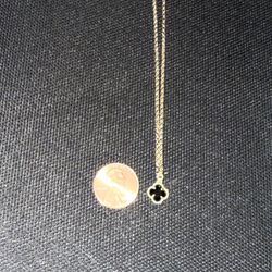 Onyx Stone With 10k Gold Chain & Clasp - 16” Chain/2” Extender