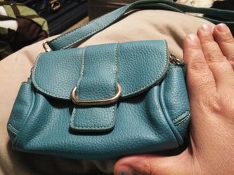 Turquoise Leather Camera Bag