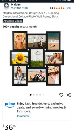 OBO! Malden Black Collage Picture Frame 9-Opening