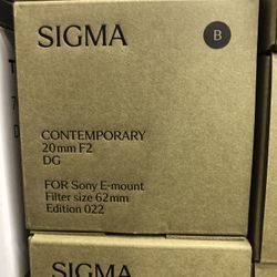 Sigma 20mm F/2 Lens Sony E Mount Limited Time Sale