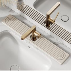 23.6'' Long Stone Faucet Mat for Kitchen Sink-Diatomite Quick Dry Kitchen Sink Splash Guard,Super Absorbent,Drying Stone Sink Tray,Sink Stone Quick Dr