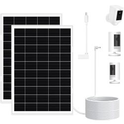 2 Pack 8W Solar Panel for Ring Camera Outdoor Wireless, Compatible with Outdoor Cam (Stick Up Cam), Outdoor Cam Plus, Stick Up Cam Pro, Spotlight Cam 