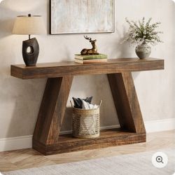 116 Brown. Farmhouse Console Table, 55" Sofa Table with Storage