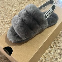 UGG Fluff Slides toddler Size 10 Grey 