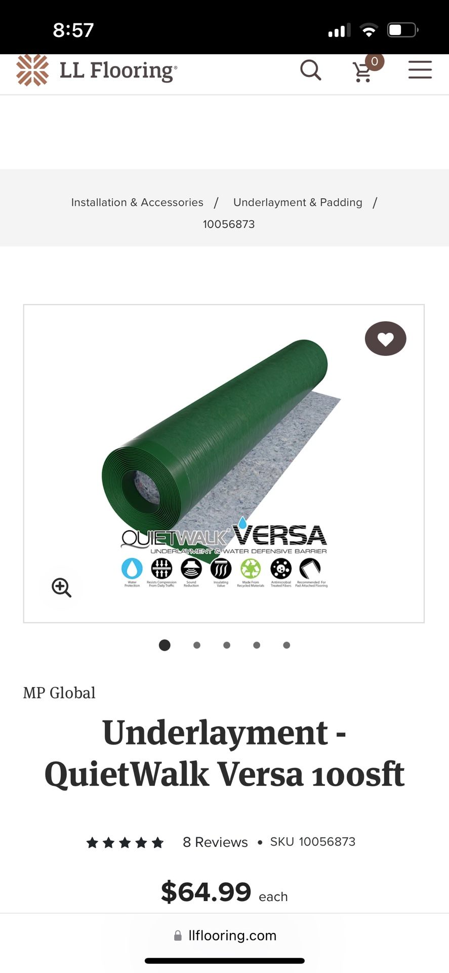 LLflooring Underlayment - QuietWalk Versa 100sft