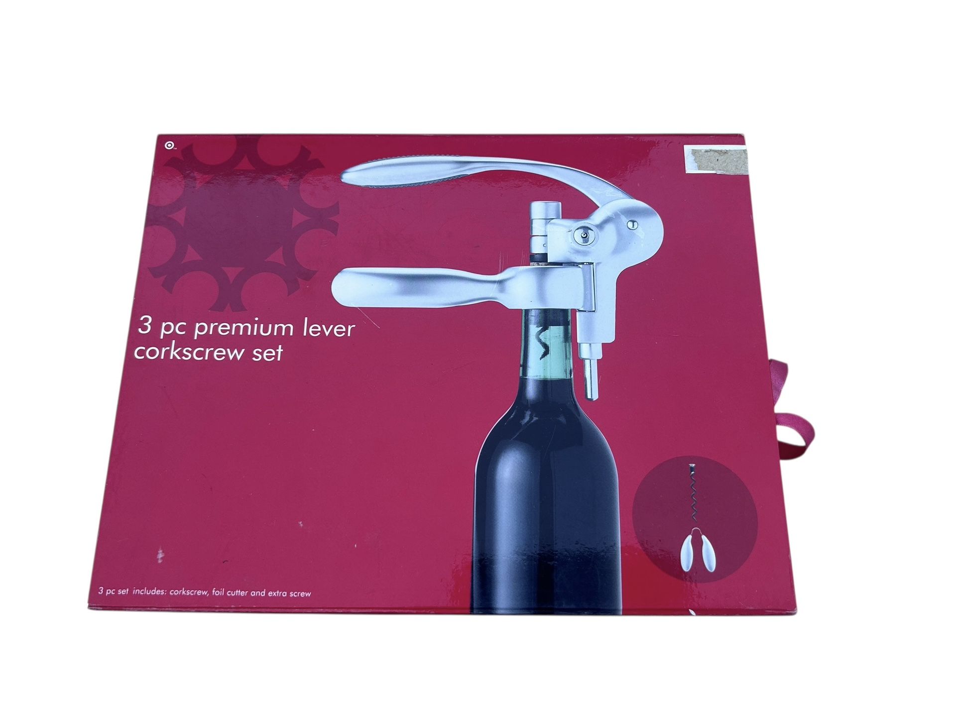 Target Brand 3pc Premium Lever Corkscrew Set In Case